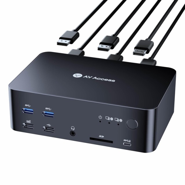 AV Access iDock D23 8Kディスプレイポート KVMスイッチ ドッキングステーション | 2台のPCに対応 | トリプルモニター対応 | ゲーミングの通販は