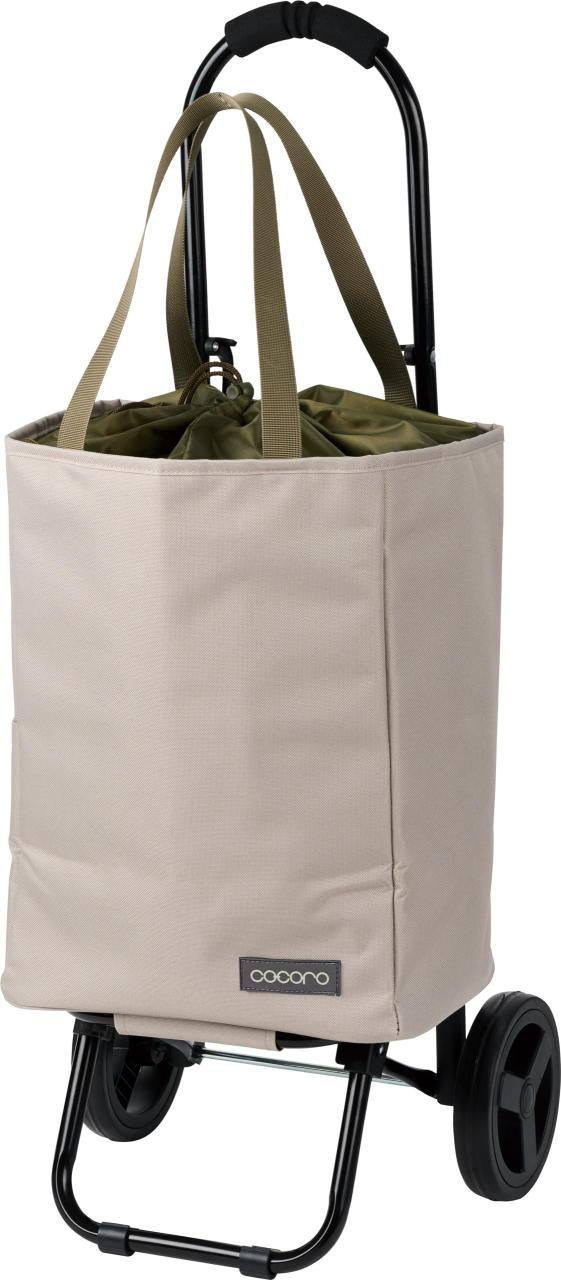 レップ(Rep) Cocoro(コ・コロ) ショッピングカート トート カートセット ベージュ 22L 荷物フック付き 折り畳み式 保冷 保温 エコバッグ
