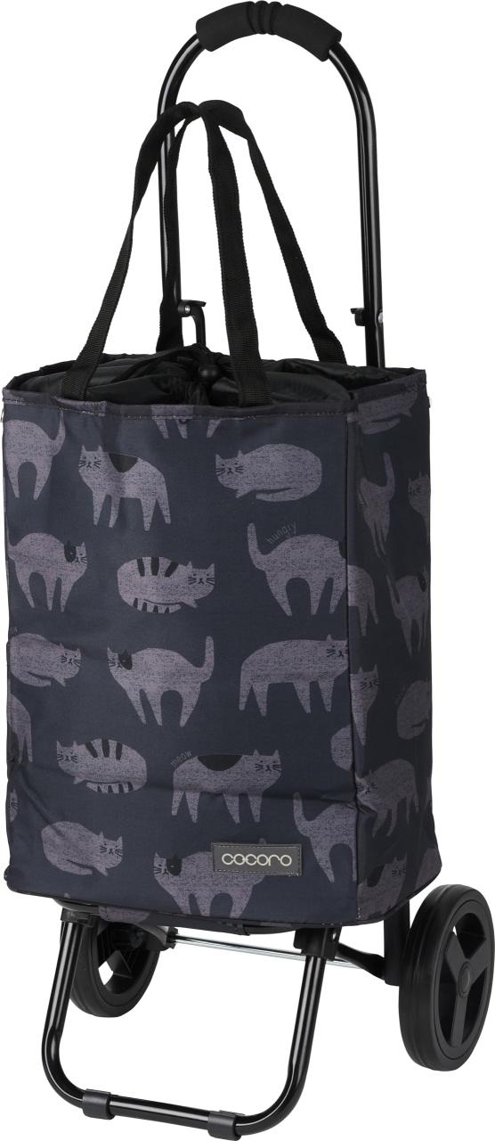 レップ(Rep) Cocoro(コ・コロ) ショッピングカート マオ トートカート ブラック 22L 荷物フック 猫柄 折り畳み式 ペットボトル ポケットの通販は 5,316円