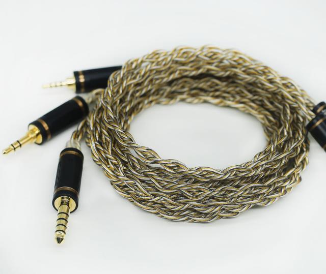 JSHiFi-Jupiter】MMCX2.5mmリケーブル 4芯金メッキと銀メッキと