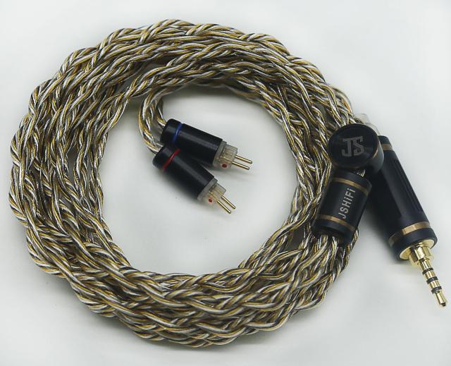 【JSHiFi-Jupiter】2pin2.5mmリケーブル 4芯金メッキと銀メッキとグラフェン線材 2pinイヤホンアップグレードケーブル 2.5mmイヤフォン交