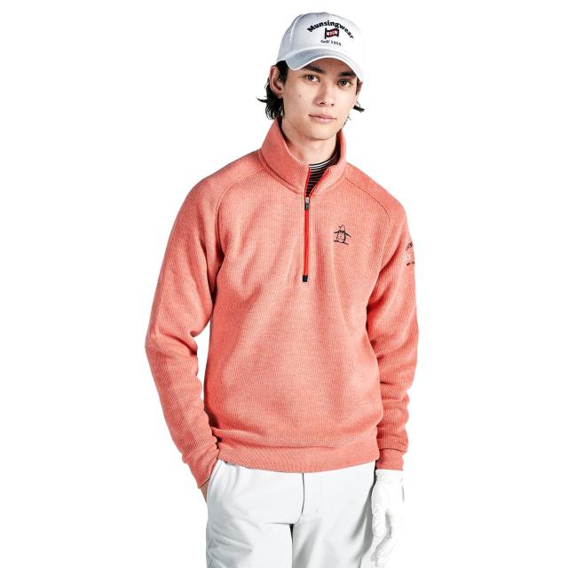 マンシングウェア カットソー 定番 ハーフジップ 吸湿発熱 ソフト ペンギン ゴルフ MG4FSW80M メンズ OR00(オレンジ)