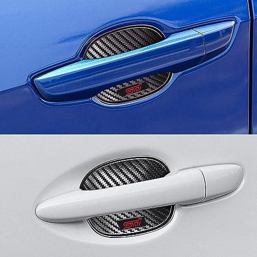 スバルSTI ドアハンドルプロテクター 4枚 レヴォーグ LEVORG(VM)、 ST91099ST020 + ドアガード4枚 送料無 ドアハンドルプロテクター STI スバル 車用 カーボン ドアノブ ガード