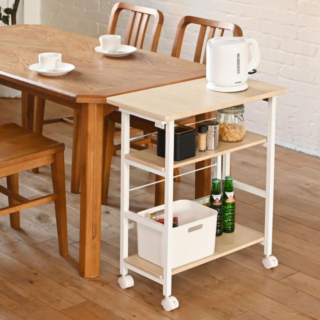 山善 ワゴン デスク サイドワゴン キャスター付き 棚板高さ調節 A4ファイル対応 組立カンタン ラック 収納 幅60×奥行30×高さ70cm ナの通販は 6,830円