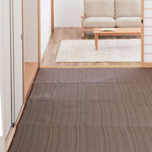 萩原 洗える い草風カーペット ブラウン 36間6畳 約273X364cm ライアン 和モダン 日本製の通販は