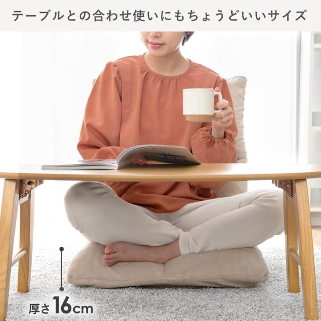 アイリスプラザ 座椅子 もこふわ 厚さ16？ 柔らかな肌触り フロアチェア リクライニング ホワイト 厚さ16cm 極厚座面 コンパクトなサイズ_3