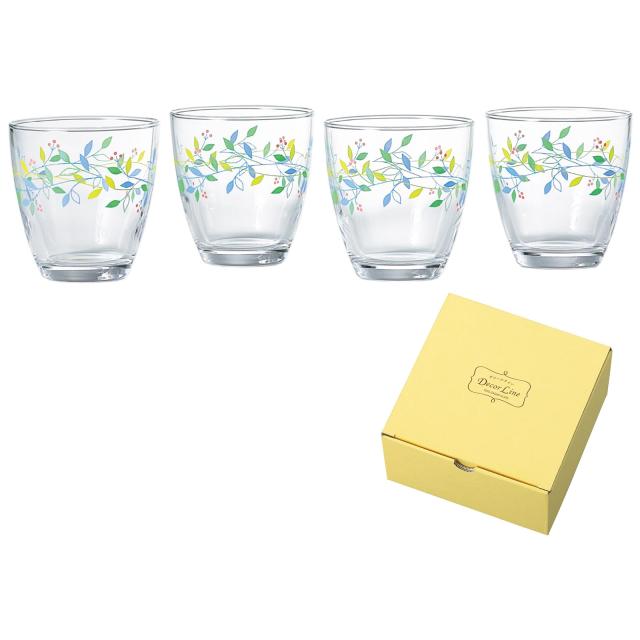 東洋佐々木ガラス グラス デコールライン フリーグラスセット リーフ柄 (ケース販売) 日本製 食洗器対応 クリア 245ml 16個セット G310-Tの通販は 30,345円