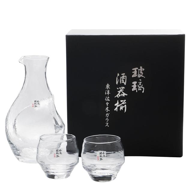 東洋佐々木ガラス 冷酒セット 酒グラスコレクション 酒器揃え 箱入り 日本製 食洗器対応 クリア 3点セット 父の日 G604-M79 (カラフェ)30
