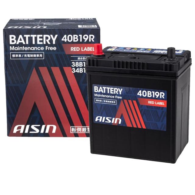 アイシン(AISIN) 車用 バッテリー 40B19R (38B19R 34B19R) 標準車/充電制御車対応 RED LABEL BTRAZ-9040B19Rの通販は 4,736円