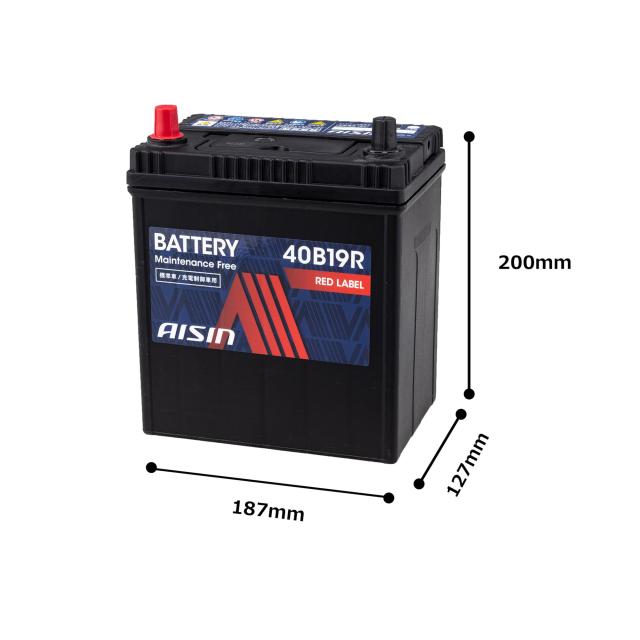 アイシン(AISIN) 車用 バッテリー 40B19R (38B19R 34B19R) 標準車/充電