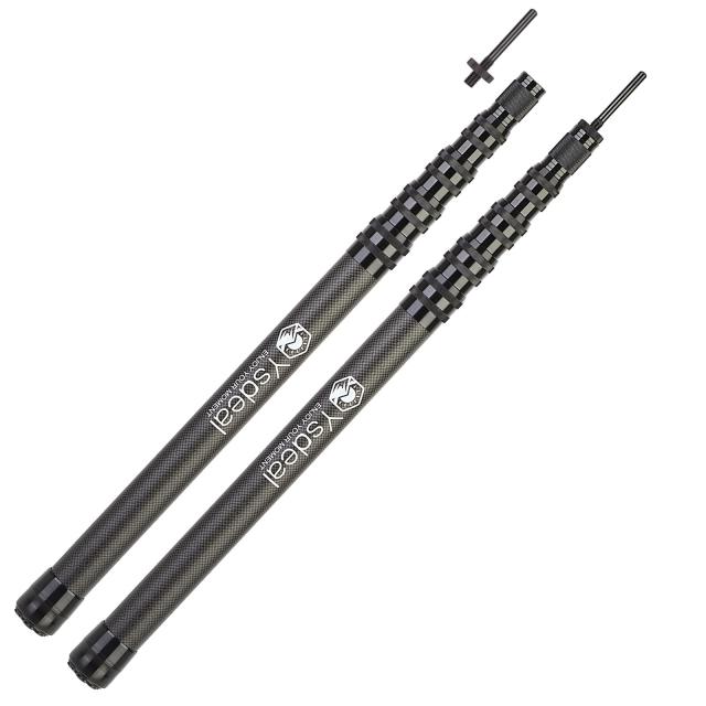 【52CMのアップグレード収納長さ】タープポール カーボン 高炭素 無段階調節 最大直径29MM わずか287g(1本あたり) テントポール スライド