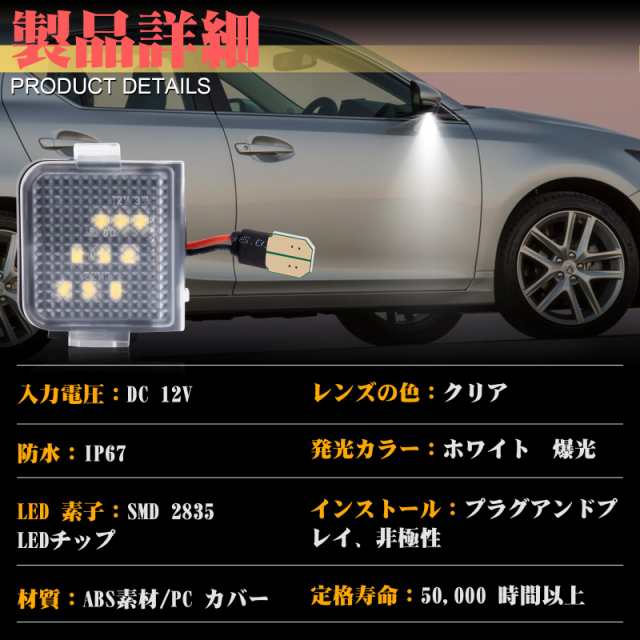 GemPro レクサス用 ウェルカムランプユニット LEXUS CT/GS/HS/IS/LS/RC 210系クラウンドアミラー下ウェルカムランプ  ２個セット ホワイトの通販はau PAY マーケット - famille | au PAY マーケット－通販サイト