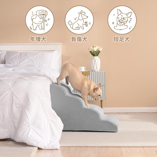Cherish Pet Step 3段　ライトグレー　ドッグステップ リコメン堂 ドッグステップ 3段 収納ボックス付 大容量 滑り止め