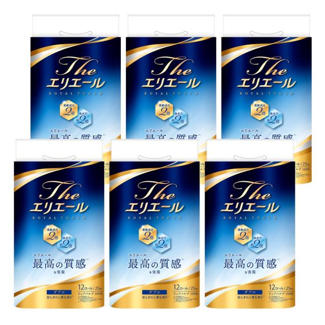 エリエール トイレットペーパー The エリエール 25ｍ×72ロール(12ロール×6パック) ダブル パルプ100% こころ安らぐ香り