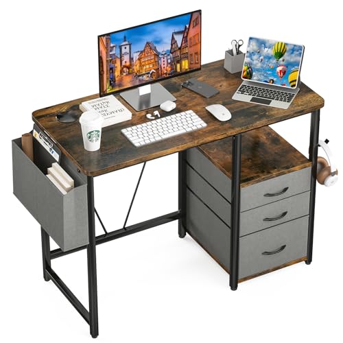 Sunon デスク パソコンデスク ラック付きpcデスク 幅100cm×奥行