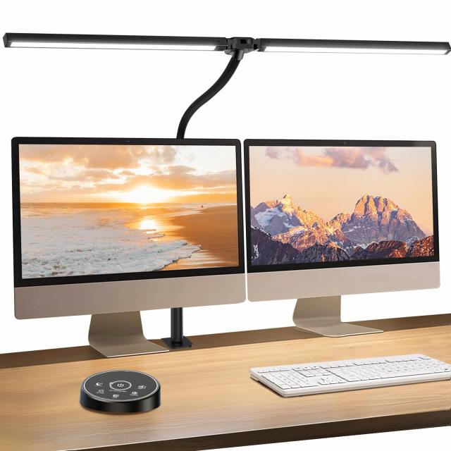 BeaNet デスクライト LED 無線リモコン・ダブル光源・幅800mm・24W・2000Lx 5段階調光調色 電気スタンド クランプPSE認証済 幅広の通販は 6,029円