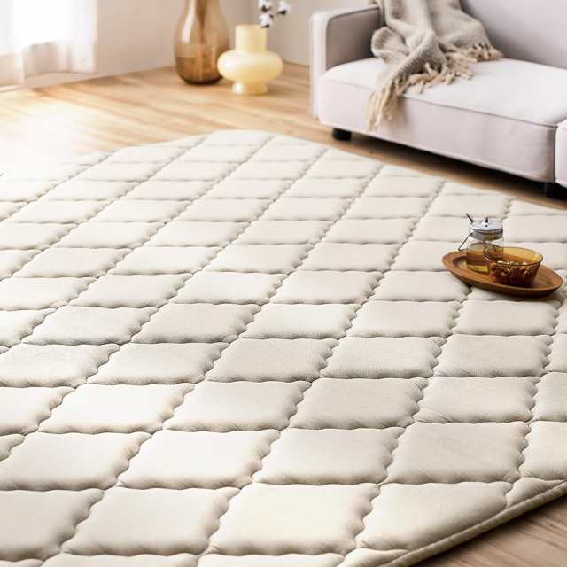 アイリスオーヤマ キルトラグ 185×240cm カーペット 【極厚ウレタン30mm】 オールシーズン対応 グレージュ クッションラグ 厚手 ACRQ-C1の通販は