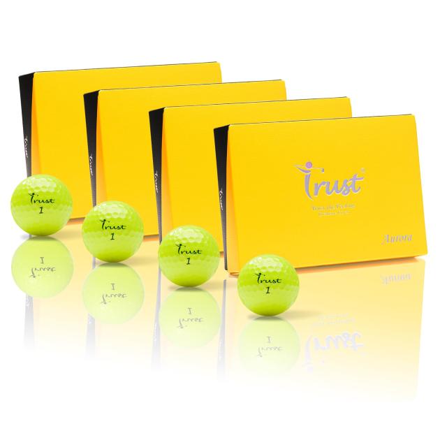 TrustトラストゴルフボールAurora(オーロラ) 被らない 目立つ 飛ぶ 曲がらない 止まるクリ スタルウレタンカバー3ピースリアクティブコア(の通販は 13,680円