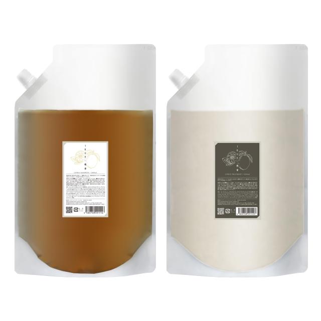 IKUE 幾重 シャンプー＆トリ ートメント シトラ スの香り 業務用 詰め替え 1000mlセットサロン品｜うねり・パサつきケア 美容室仕様 保湿・