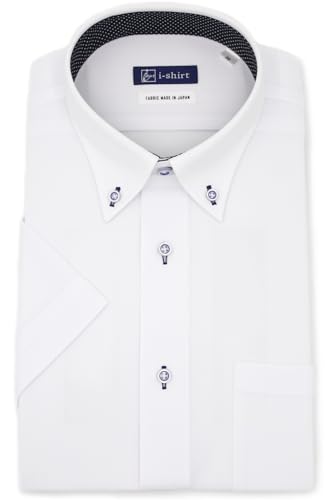 アイシャツ i-Shirt 完全ノーアイロン ストレッチ 超速乾 半袖 アイシャツ ワイシャツ メンズ ホワイト レギュラーフィット 半袖ボタンの通販は 4,691円