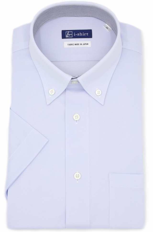 アイシャツ i-Shirt 完全ノーアイロン ストレッチ 超速乾 半袖 アイシャツ ワイシャツ メンズ サックス レギュラーフィット 半袖ボタンの通販は