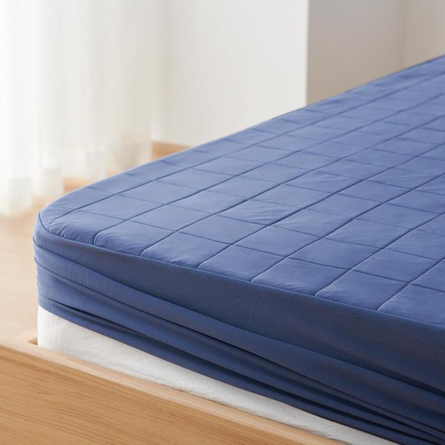 クモリ(Kumori) 夏用 ボックスシーツ ワイドキング 接触冷感×通気速乾 パッド一体型ボックスシーツ Q-MAX0.483 もっちり 夏 蒸れにくい