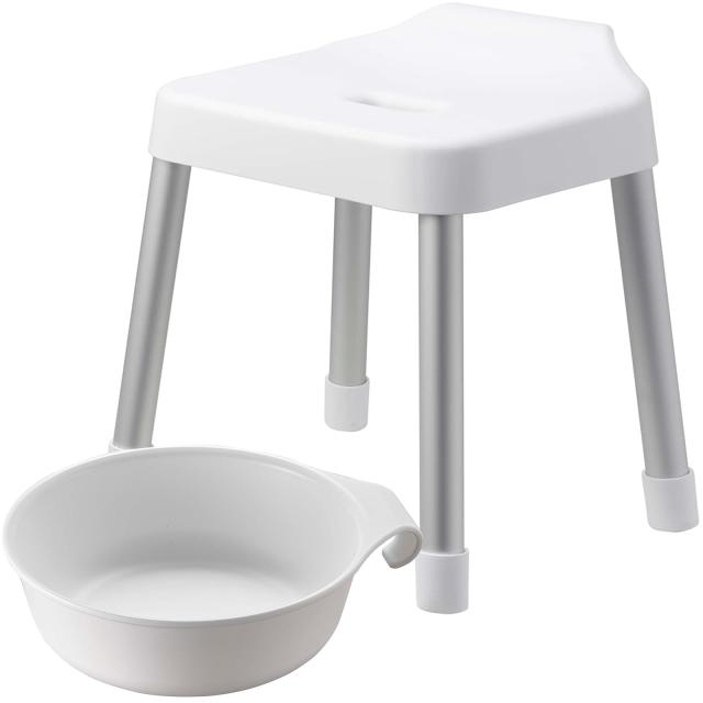 山崎実業(Yamazaki) 引っ掛け風呂イス 座面高35cm + マグネット＆引っ掛け湯おけ 【2点セット】 MIST お風呂 バスルーム 浮かせる収納 ホの通販は 7,996円