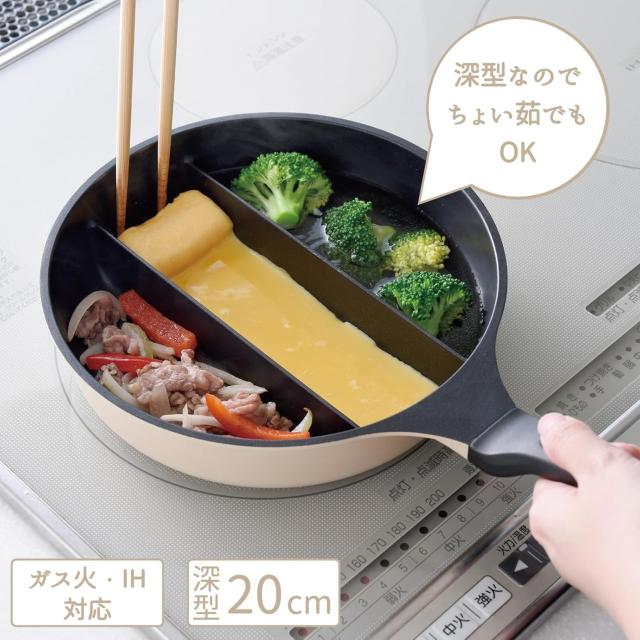 アーネスト フライパン (センターエッグ トリプルパン mini) IH対応 深