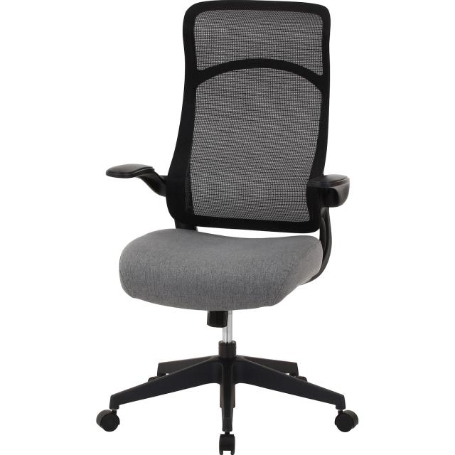 不二貿易 (Fujiboeki) オフ ィスチェア デスクチェア 幅67.5×奥行68.5×高さ107cm ブラック ロッキング機能 跳ね上げ式アーム 組立商品