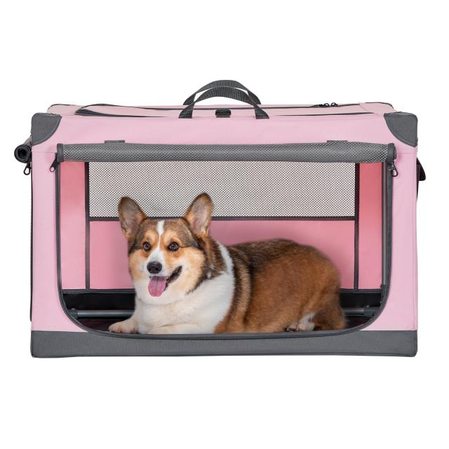 Petsfit ソフトクレート ペットケージ 犬用クレート 中型ペット 折り畳み ペットハウス 猫犬兼用 組み立て簡単 カバーが取り外し可能 ハの通販は