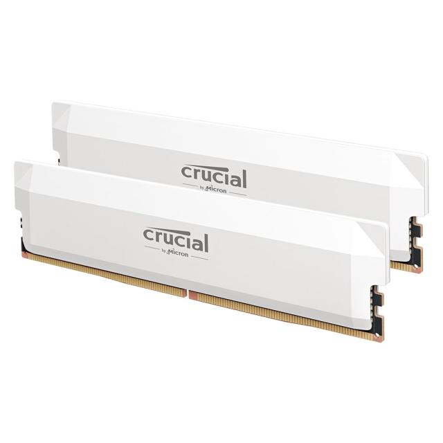 Crucial(クルーシャル) PRO (マイクロン製) デスク用メモリ 16GB×2枚 DDR5-6000 制限付 ホワイト オーバークロック CP2