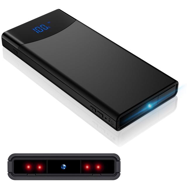 Axlgax 小型カメラ 50時間連続録画 64GBカード付き 動体検知 1080P画質 10000mAh 256GBカード対応 バッテリー表示 暗視機能 重力センサー