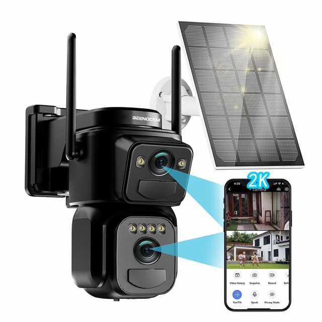BEENOCAM 防犯カメラ 屋外 ソーラー ワイヤレス 2.4/5GHZ WiFi対応 15000mAh大容量 Wi-Fi6強化 自動追尾 監視カメラ モーションのみ 長時の通販は
