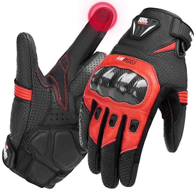 KEMIMOTO バイクグローブ 革 バイク手袋 バイク用グローブ カーボンプロテクター スマホ対応 通気 春夏秋冬 オートバイグローブ メンズ の通販は 5,572円