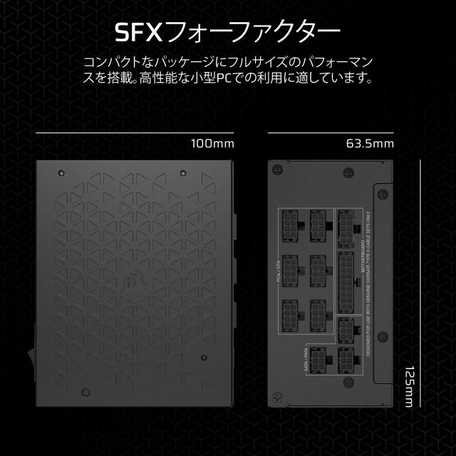 CORSAIR SF1000 2024モデル ATX3.1 対応 1000W SFX規格 フルモジュラー