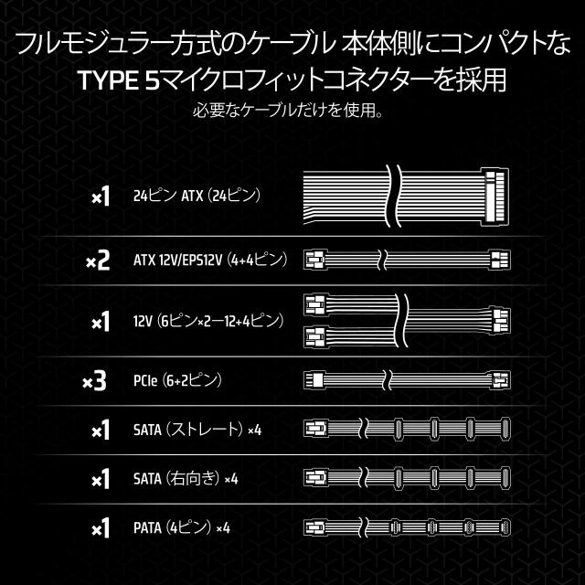 CORSAIR SF850 2024モデル　SFX規格 Amazon | CORSAIR SF850 2024モデル ATX3.1 対応 850W SFX規格 フル