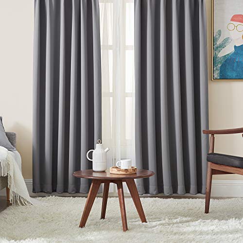 Hansleep カーテン 1級遮光 4枚組 セット グレー 幅150cm丈135cm UVカット 断熱 防寒 防音 省エネ 厚手 無地 おしゃれ 洗える 寝室 リビの通販は 7,034円