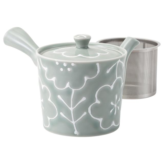 波佐見焼 急須 ティーポット 容量約400ml SS(スーパーステンレス)茶こし付 マリア グレー 電子レンジ可 食洗器対応 24727