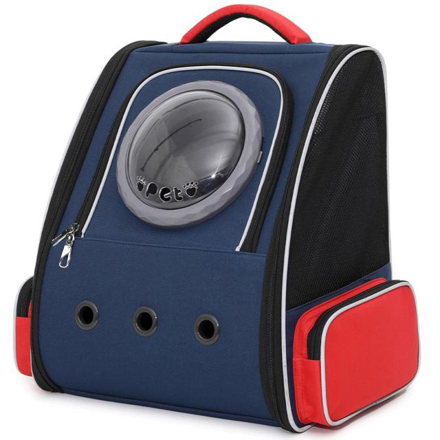 Okiki 犬 猫 ペット キャリー バッグ リュック【背面窓の設計・カーテン付き】猫 小型犬・小動 物用 きゃりーバッグ リュック ペットハウ