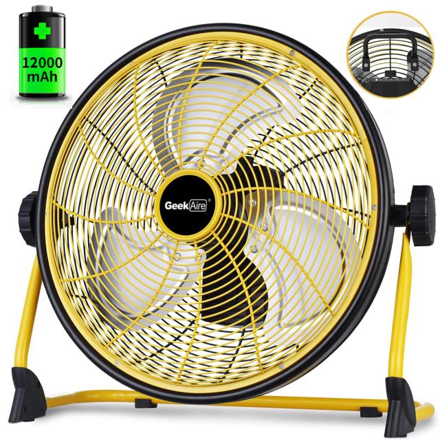 【2024新登場】Geek Aire 工場扇 業務用扇風機 大型扇風機 充電式扇風機 災害対策 41cm 12000mAh 最大24時間連続使用 バッテリー駆動ファの通販は
