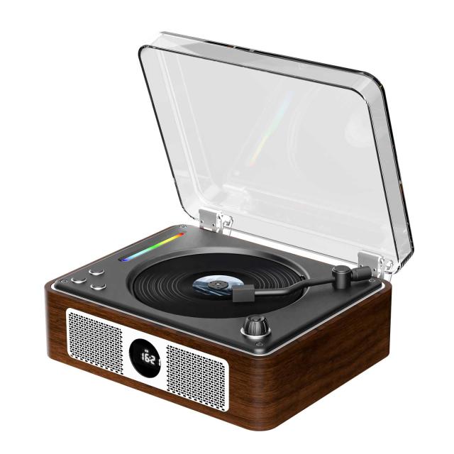 THINKYA CDプレーヤー Bluetooth受信/送信 、木製キャビネット、レトロ ステレオスピーカー内蔵 CDプレイヤー 卓上置き 一機多用 USB/光の通販は