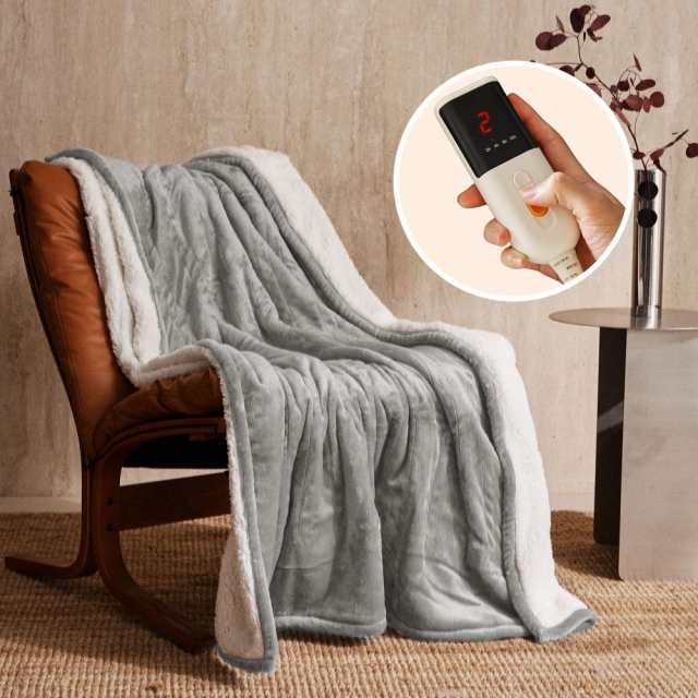 Jet’s Home 電気毛布 -180×130cm 電気ブランケット 6段階温度調整＆2-10H時間タイマー設定機能 自動オフ 速暖 洗い可能 省エネ 節電 防