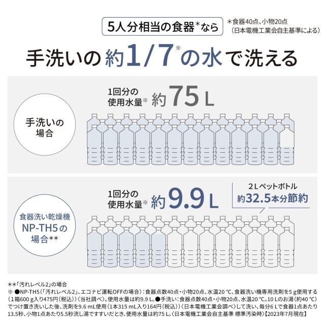 パナソニック 食器洗い乾燥機 NP-TH5-S シルバー 分岐水栓必要 ストリーム除菌洗浄 エコナビ (.co.jpは配送のみ、設置不可)_3
