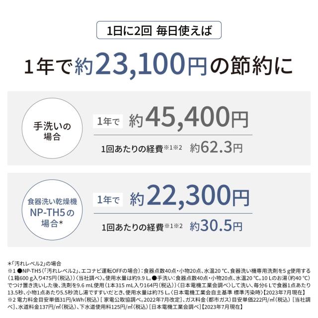 パナソニック 食器洗い乾燥機 NP-TH5-S シルバー 分岐水栓必要 ストリーム除菌洗浄 エコナビ (.co.jpは配送のみ、設置不可)_4