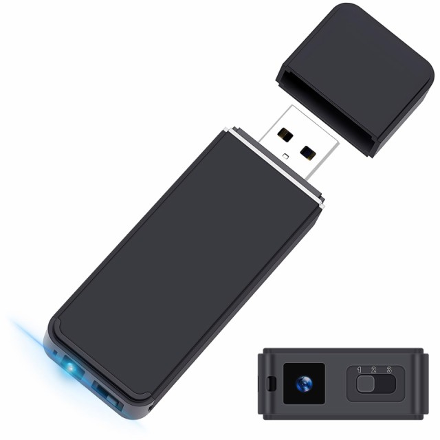 Axlgax 小型カメラ USBメモリー型カメラ 6時間連続録画 128GBカード対応 動体検知 1080P画質 上書き録画 日時セット 広角 超小型カメラ の通販は