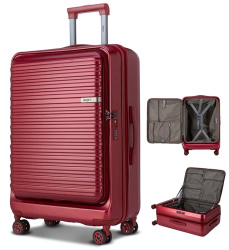 Bargiotti スーツケース フロントオープン キャリーケース 拡張機能付き 片開きファスナータイプ キャリーバッグ ABS+PC 耐衝撃 静音 の通販は