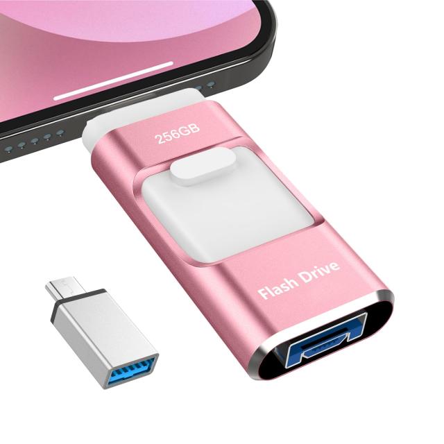 【専用アプリ不要】4in1 i Phone対応 USBメモリ 256GB アプリ不要 データ移行 usb スマホ 写真データ保存 iOS/USB/Type-C/Micro USB搭載 の通販は 5,250円