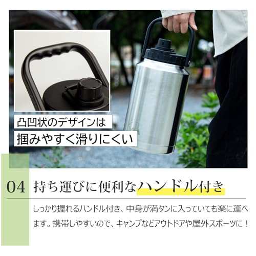 BOONSHAK アイスボトル 断熱水筒3800ml アイスジャグ キャンプ氷入れ最強 4L 防災 魔法瓶3.8L 真空断熱 超時間保温保冷 水貯める容器 キ