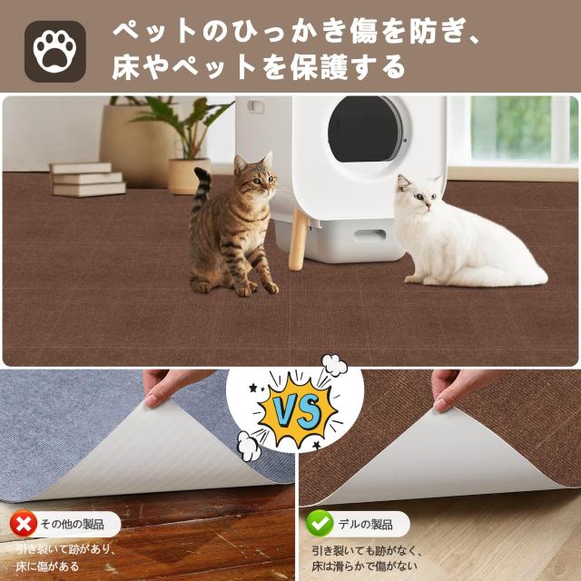 【 限定ブランド】XIWEIYI ジョイントマット 大判タイルカーペット 吸着マット タイルマット【45*45*0.4cm40枚】 防音保温 床暖房_3