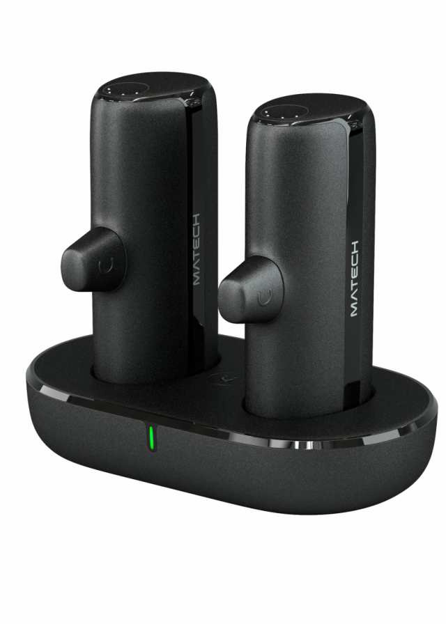 MATECH モバイルバッテリー 軽量 小型 タイプC 【バッテリー 5000mAh×2台/マグネット式 充電ステーション/USB-C一体型/i Phone対応】(Powの通販は